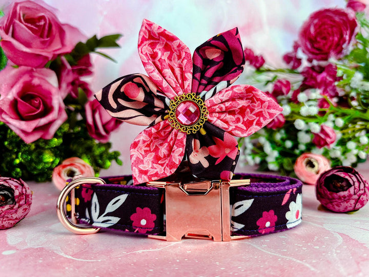 rose floral dog collar flower/ summer spring dog collar/ Fall winter dog collar/ girl large medium dog collar/ small medium large dog collar