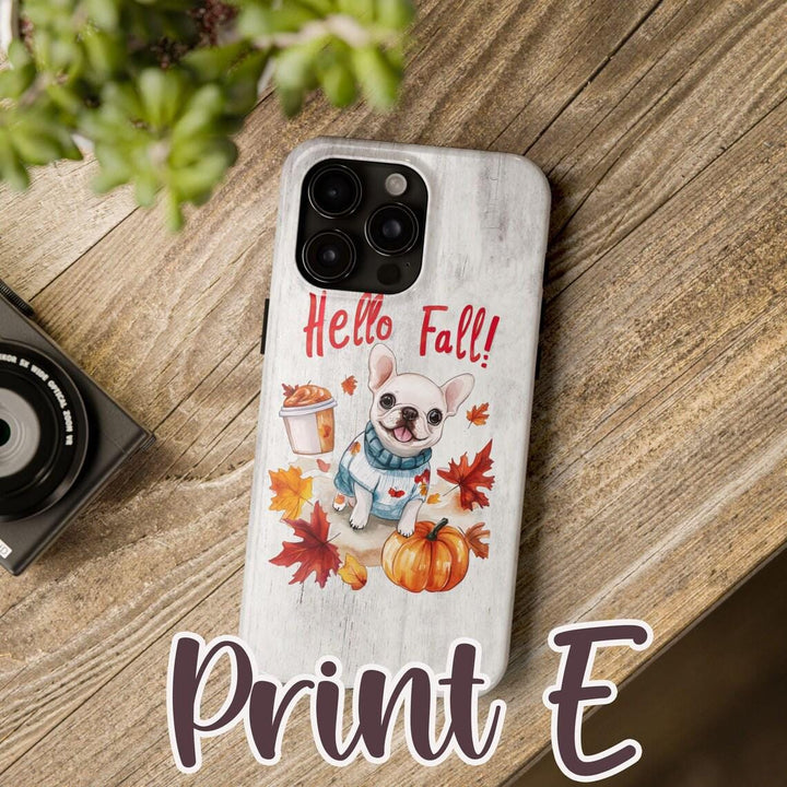 Fall French bulldog magsafe tough iPhone Case/ magnet autumn Frenchie Phone Cover/ Custom Personalized Samsung Case/ Gift for her dog lover