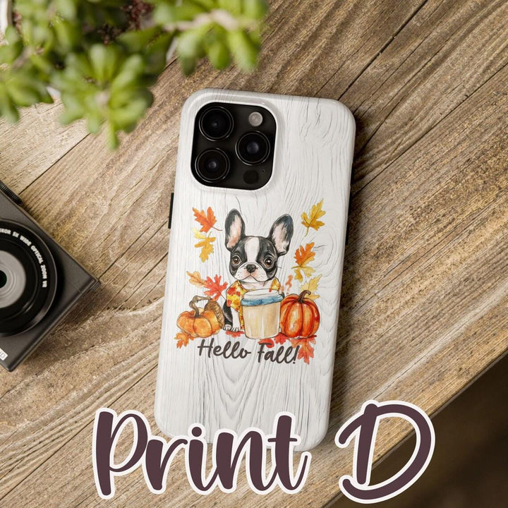 Fall French bulldog magsafe tough iPhone Case/ magnet autumn Frenchie Phone Cover/ Custom Personalized Samsung Case/ Gift for her dog lover