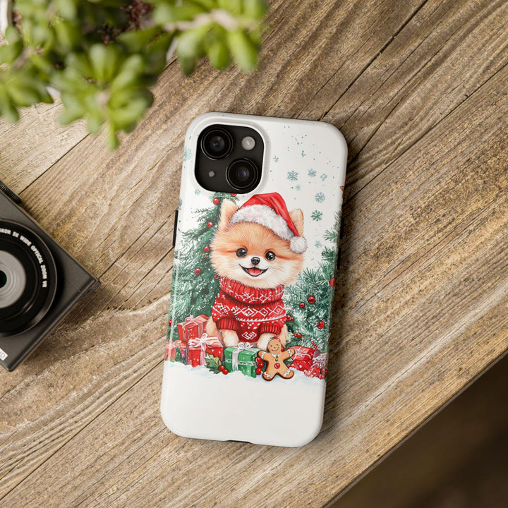 Christmas Pomeranian dog Iphone magsafe case/ custom Christmas gift dog owner lover for her/ personalized phone cover/ samsung phone case