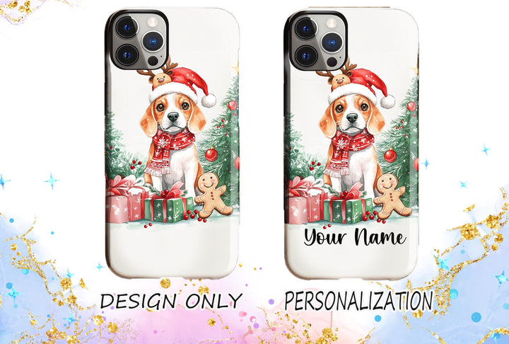 Christmas beagle dog magsafe Iphone case/ custom Christmas gift for dog owner lover/ Samsung magnet tough phone cover/ personalized gift
