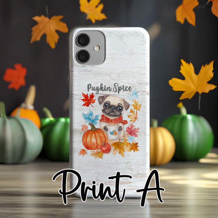 custom Autumn pug iPhone samsung Case/ Fall magsafe Phone Cover/ thanksgiving Personalized Case/ Gift for her dog lover/ harvest dog case