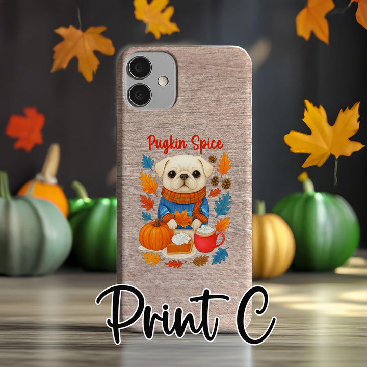 custom fall pug iPhone samsung Case/ autumn magsafe Phone Cover/ harvest Personalized Case/ Gift for her dog lover/ thanksgiving dog case