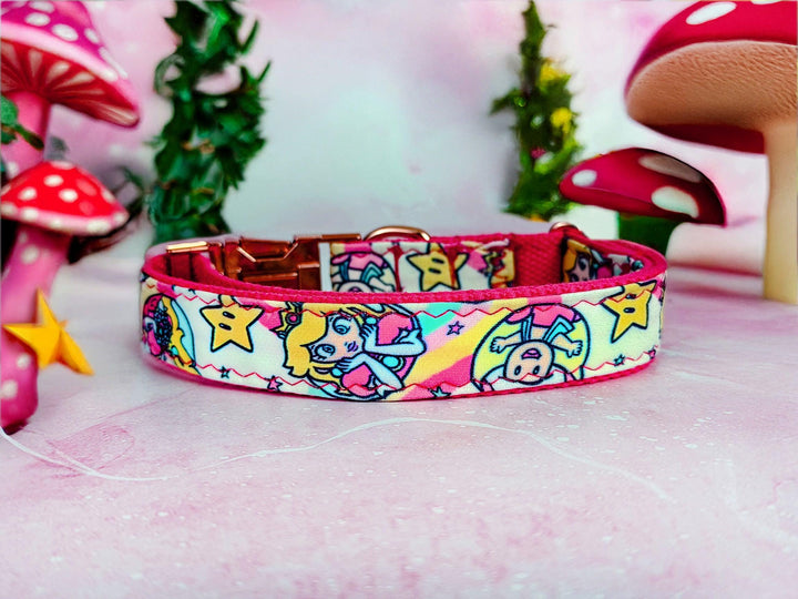 princess peach dog collar/ Super Mario bowser taod dog collar