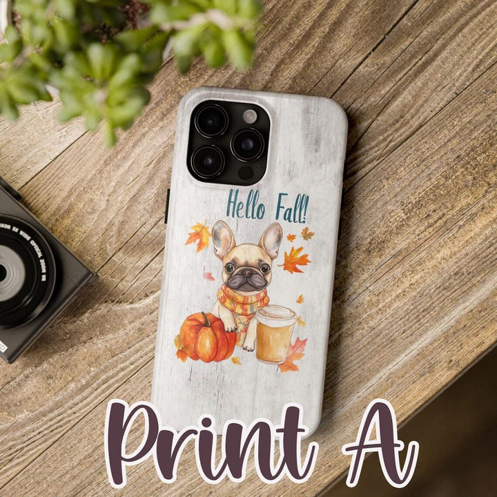 Fall French bulldog magsafe tough iPhone Case/ magnet autumn Frenchie Phone Cover/ Custom Personalized Samsung Case/ Gift for her dog lover
