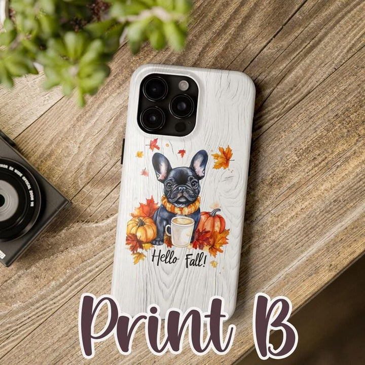 Fall French bulldog magsafe tough iPhone Case/ magnet autumn Frenchie Phone Cover/ Custom Personalized Samsung Case/ Gift for her dog lover