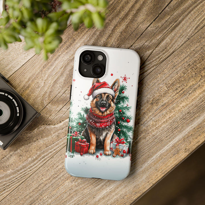 Christmas german shepherd dog Iphone case/ custom gift for dog owner lover her/ personalized winter Samsung magsafe magnet phone case cover