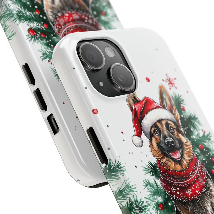 Christmas german shepherd dog Iphone case/ custom gift for dog owner lover her/ personalized winter Samsung magsafe magnet phone case cover