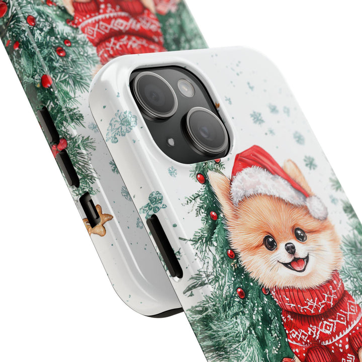 Christmas Pomeranian dog Iphone magsafe case/ custom Christmas gift dog owner lover for her/ personalized phone cover/ samsung phone case