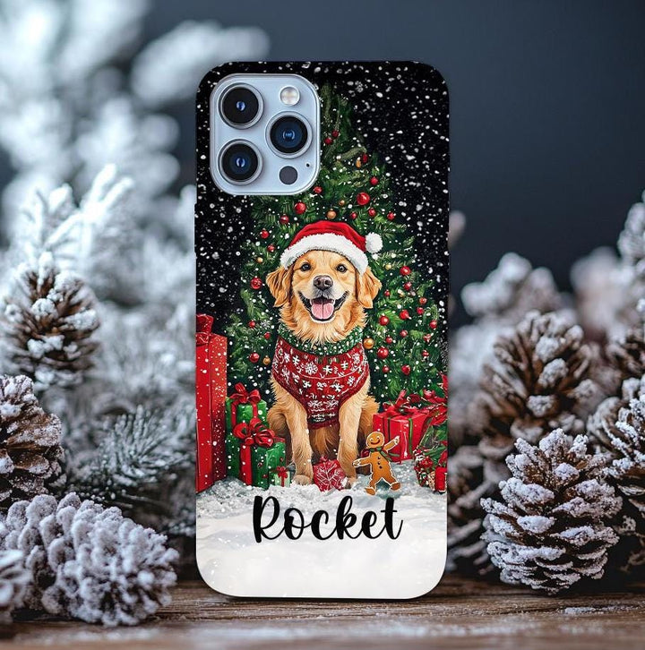 custom Christmas golden retriever dog magsafe Iphone case/ / winter Samsung tough phone cover/ personalized gift for dog owner lover for her