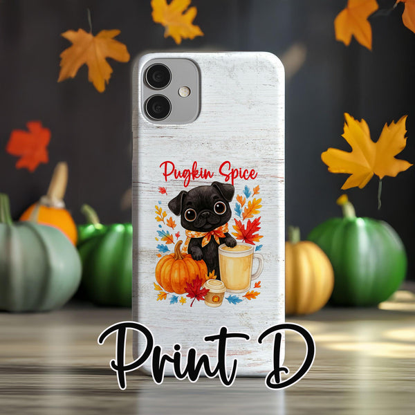 custom Autumn pug iPhone samsung Case/ Fall magsafe Phone Cover/ thanksgiving Personalized Case/ Gift for her dog lover/ harvest dog case