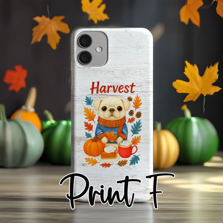 custom fall pug iPhone samsung Case/ autumn magsafe Phone Cover/ harvest Personalized Case/ Gift for her dog lover/ thanksgiving dog case