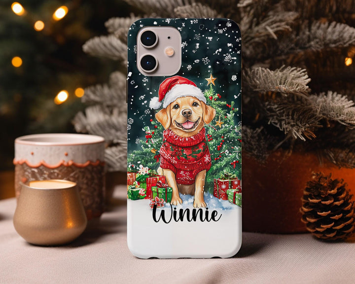 Personalized Christmas labrador retriever dog Iphone case/ custom Christmas gift for dog owner lover/ gift for her him/ Samsung phone cover