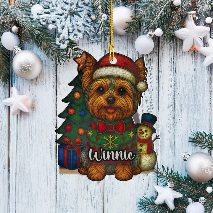 Christmas yorkie Ornament/ custom yorkshire terrier dog car decor/ first Christmas memorial Gift for dog mom dad/ personalized pet loss