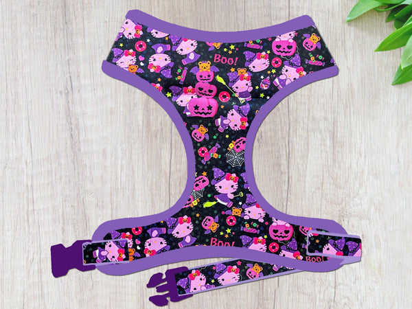 Halloween dog harness - Purple Kitty Witch