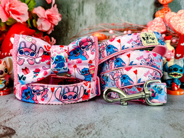 Valentine dog collar with flower - love letters – Juju + Nana
