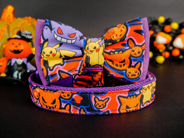 Halloween dog collar with bow tie - Thunder babies
