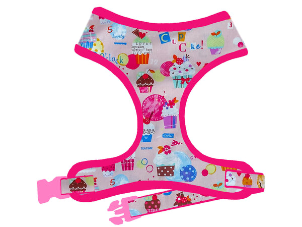 Cupcake Dog harness vest/ girl dog harness/ Birthday dog harness/ Pink puppy harness/ Small medium dog harness/ Custom female dog harness