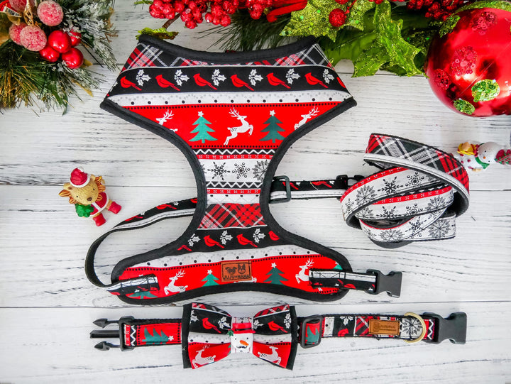 Christmas Stripes dog harness