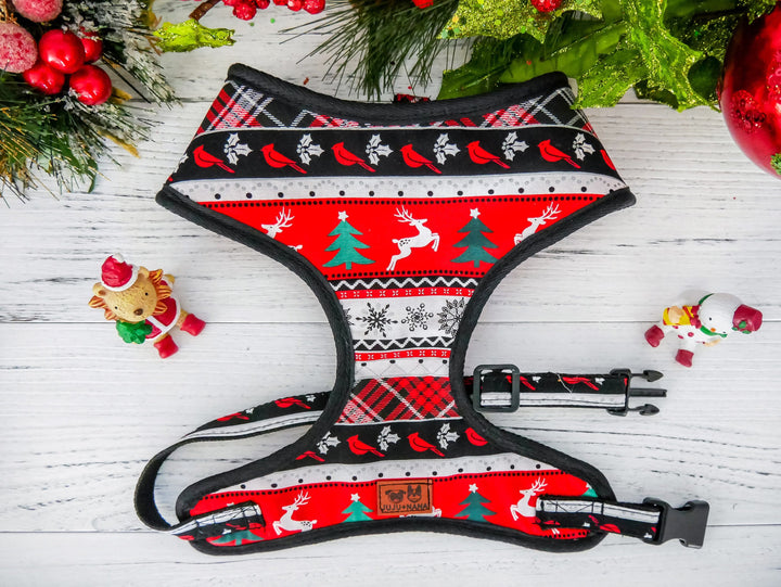 Christmas Stripes dog harness