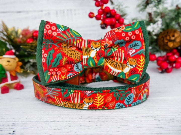 christmas dog collar/ dog bow tie/ riffle paper co