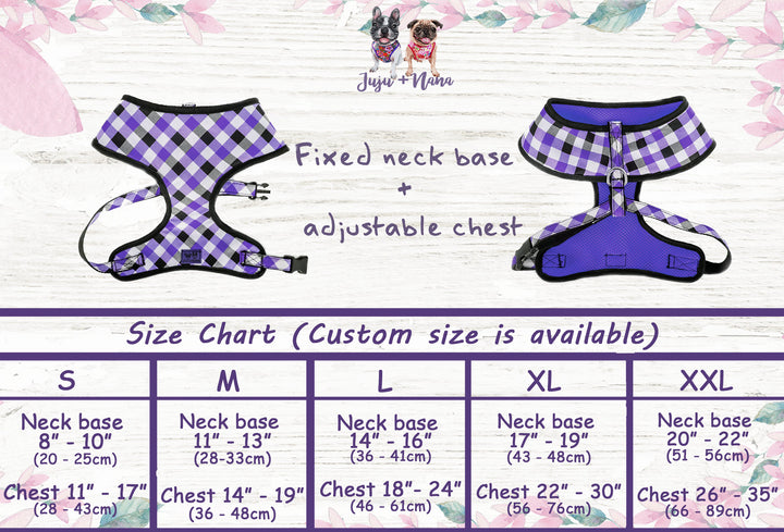 Patriotic plaid star dog harness vest/ girl boy dog harness/ 4th of july harness independence day/ memorial day harness/ tartan harness
