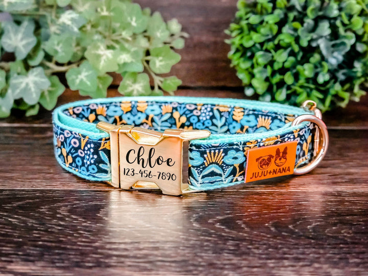Personalized Engraved Buckle Dog Collar/ rifle paper co