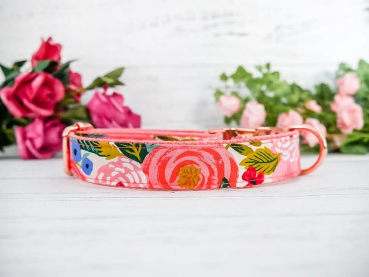 Rifle paper co Floral dog collar/ Personalized Engraved buckle Dog Collar
