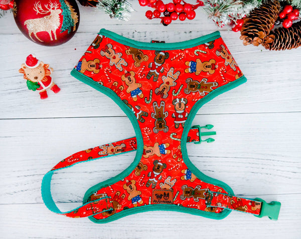 Christmas dog harness - Gingerbread