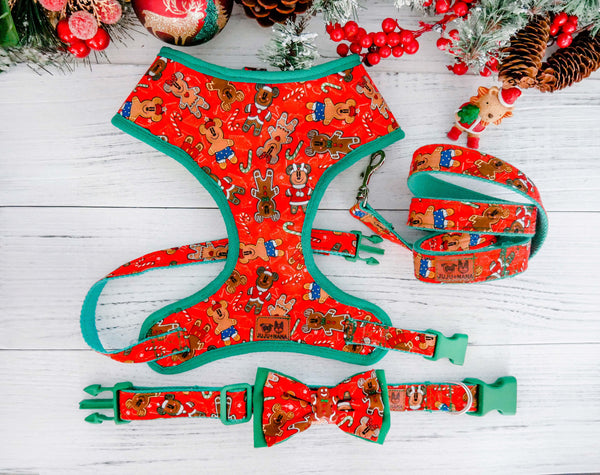 Christmas Dog harness set - Gingerbread Mouse