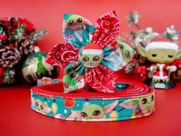 Christmas dog collar with flower - Christmas baby
