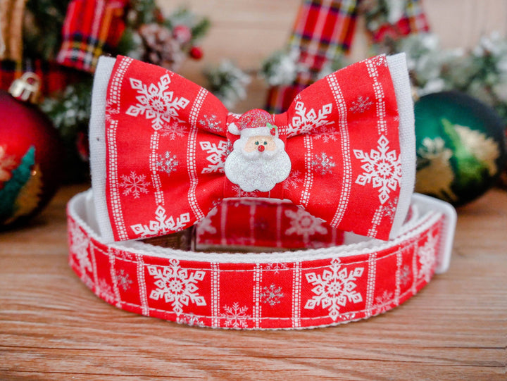 Christmas dog collar bow tie/ boy dog collar