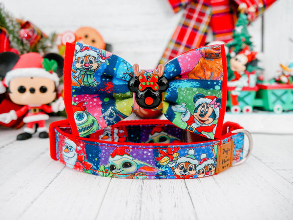 Christmas dog collar bow tie - Christmas characters