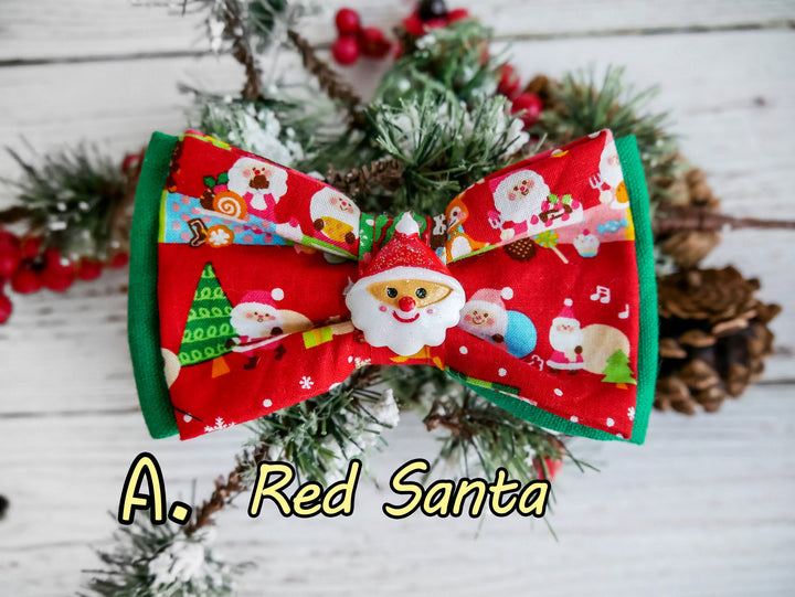 Christmas dog collar bow tie/ plaid dog bow tie/ boy girl dog bow tie