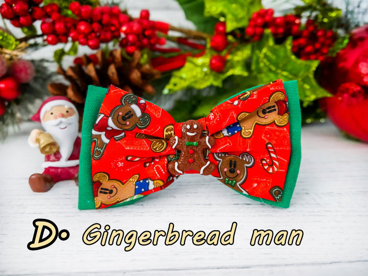 Christmas dog collar bow tie/ plaid dog bow tie/ boy girl dog bow tie
