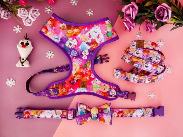 Dog harness set - Frozen and snowman