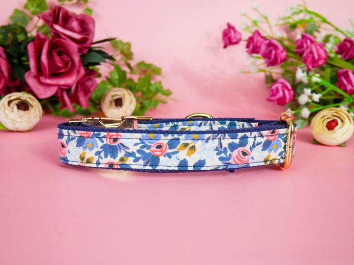Laser engraved buckle dog collar/ personalized collar/ Girl Floral collar/ rifle paper co collar/ custom flower collar/ large small collar