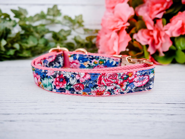 Girly Floral dog collar, Pink female dog collar Puppy collar, Small Rose dog collar flower, Big large dog collar, medium dog collar gift