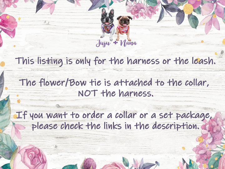flower Girl dog harness/ pink floral dog harness/ custom daisy dog harness/ small puppy harness/ designer medium dog harness