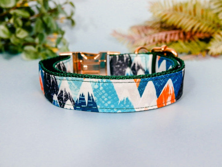 Boho mountain dog collar/ boy girl dog collar/ abstract aztec dog collar/ geometric large design collar/ adventure small puppy collar