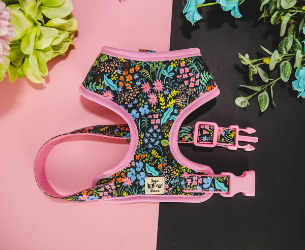 Colorful meadow flower dog harness/ girl floral dog harness vest/ boho female dog harness/ rifle paper co/ puppy harness/ small medium dog