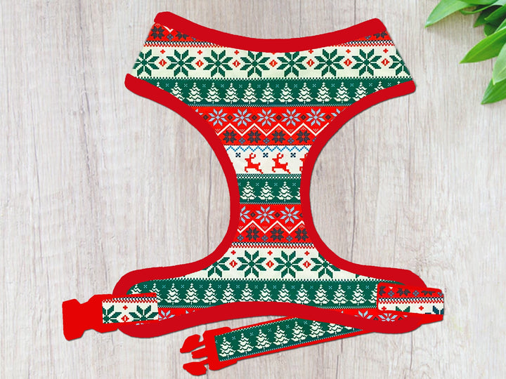 Christmas Plaid dog harness vest, Glitter Tartan dog harness, red green dog harness, Winter boy girl dog harness, holiday puppy dog harness