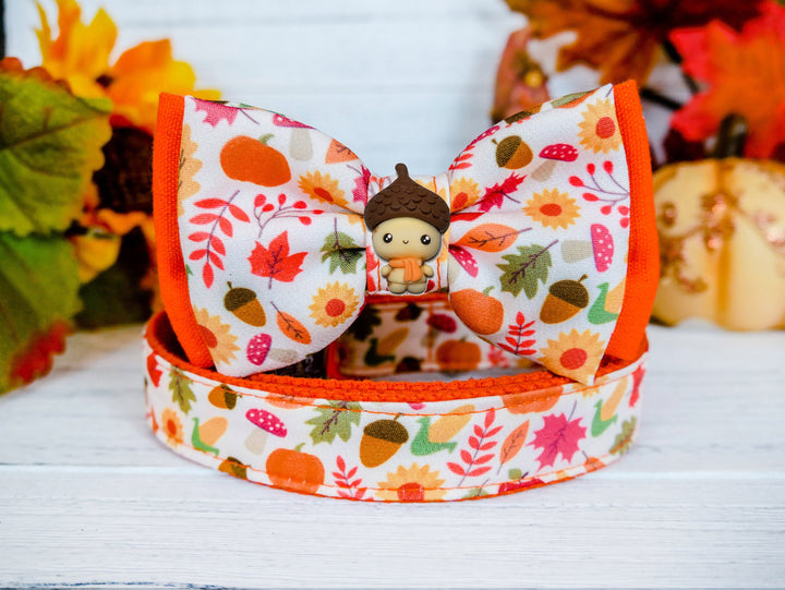Thanksgiving dog collar with bow tie - Harvest