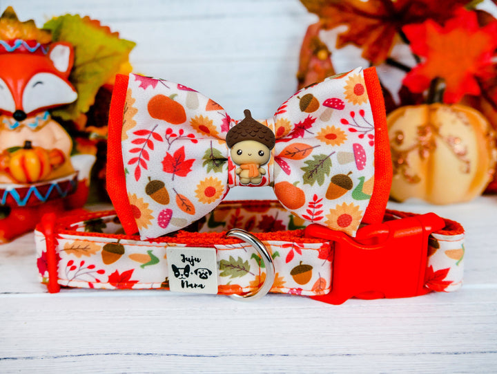 Thanksgiving dog collar with bow tie - Harvest