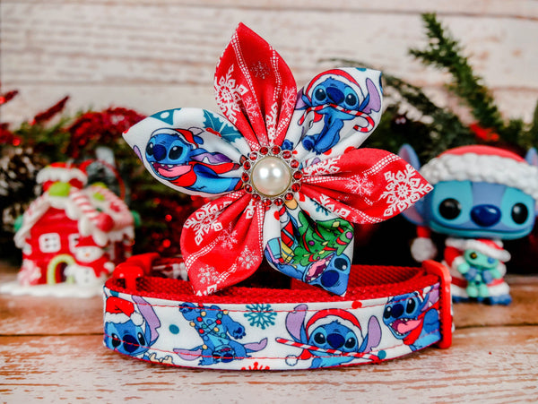 Christmas dog collar with flower - Party