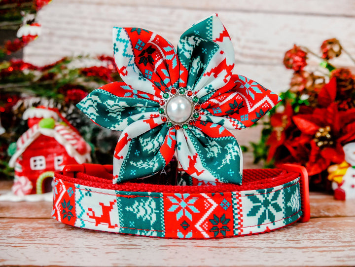 Christmas dog harness set - red ugly sweater