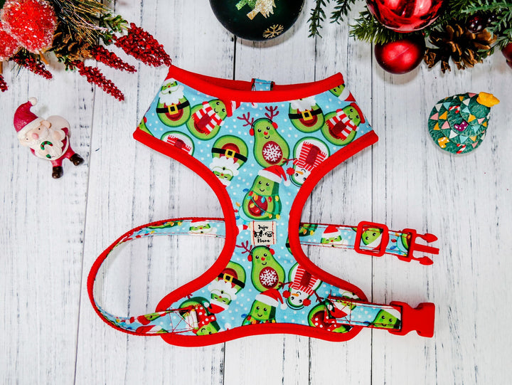 Christmas dog harness set - avocado