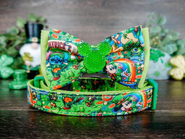 St Patrick's Day dog collar bow tie/ boy dog collar bow