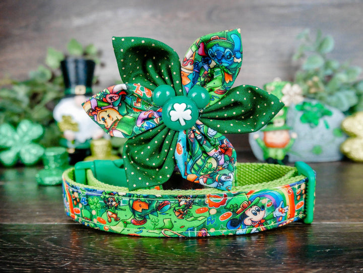 St Patrick's dog collar flower/ girl cute dog collar