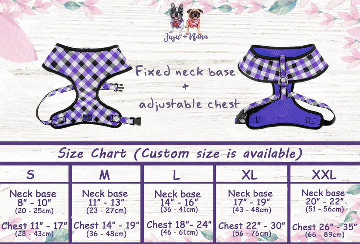 Valentine dog harness - retro flower